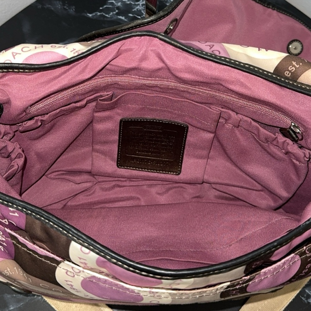 Coach Signature Snaphead F18377 Pink Multifunction Diaper Baby Messenger Bag Pad - Picture 15 of 15